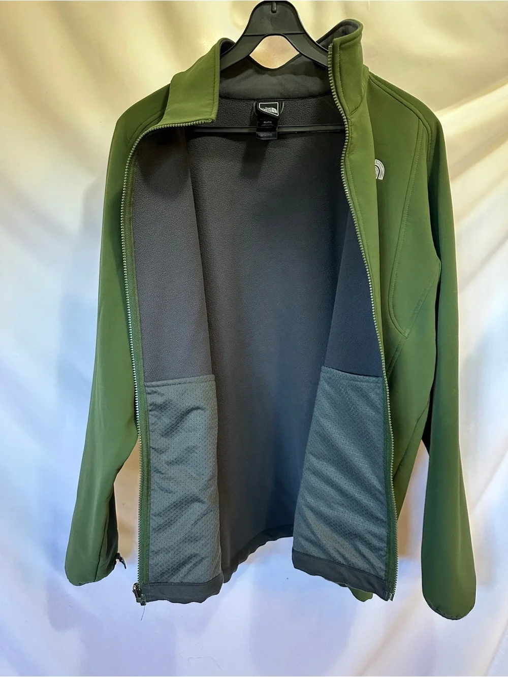 Green North Face Softshell Fall Jacket